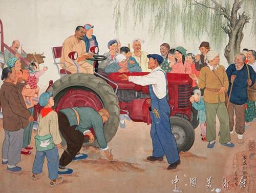 虎年新春贺岁•中国年画：农民和拖拉机(图)